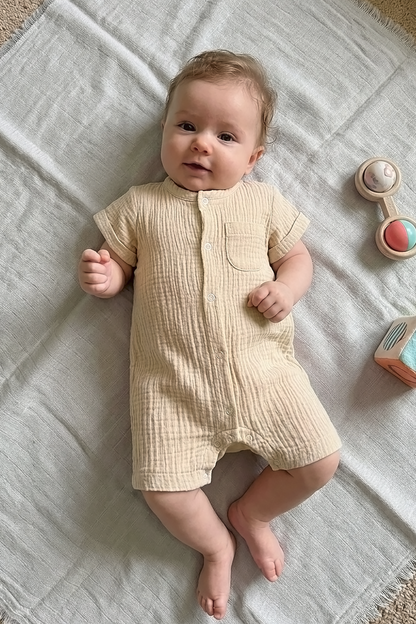Baby Musselin Jumpsuit – Beige