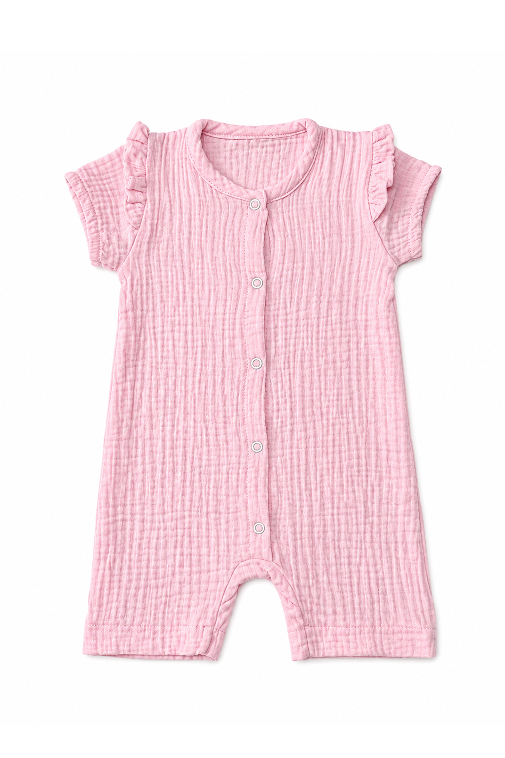 Baby Musselin Jumpsuit mit Rüschen – Rosa