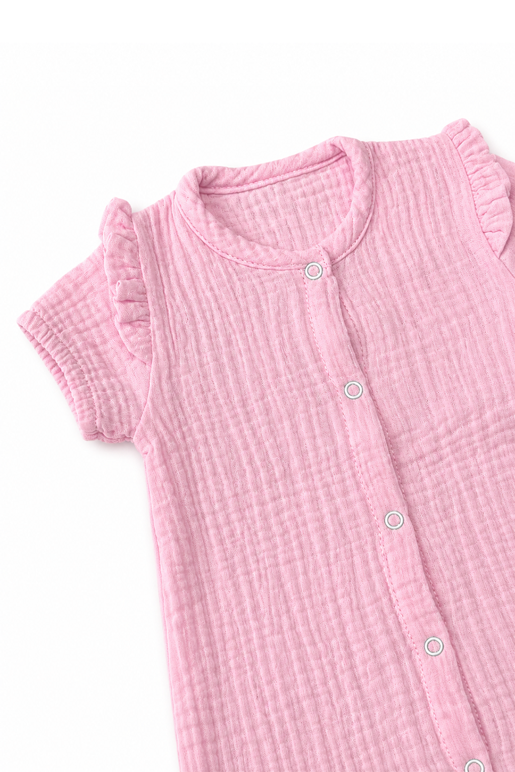Baby Musselin Jumpsuit mit Rüschen – Rosa
