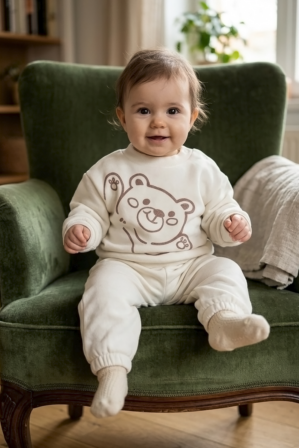 Baby Set aus Baumwolle mit Bärenmotiv