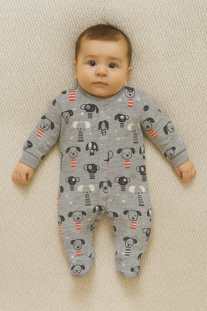Baby-Strampler mit Koala Hundefreunden – 100 % Baumwolle